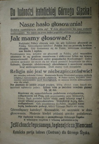 1921-Do ludności katolickiej Górnego Śląska!